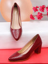 Pelle Albero Maroon Heels for Women
