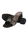 Pelle Albero Black Women Fancy Slippers