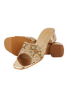 Pelle Albero Gold Women Fancy Slippers