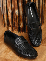 Pelle Abero Black Loafers Shoes for Men