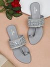 Pelle Albero Grey Flats for Women