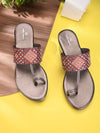Pelle Albero Grey One Toe Sandals For Women