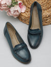 Pelle Albero Blue Wedge Heel Bellies for Women