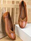 Pelle Albero Tan Leather Pumps For Women