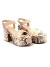 Pelle Albero Beige Ankle Strap Heels For Women