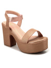 Pelle Albero Beige Ankle Strap Heels For Women