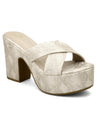 Pelle Albero White Block Heels For Women