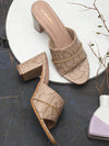 Pelle Albero Beige Block Heels For Women