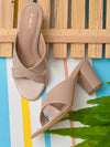Pelle Albero Beige Block Heels For Women