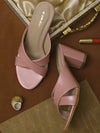 Pelle Albero Pink Block Heels For Women