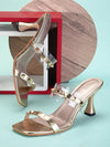 Pelle Albero Gold Heels for Women