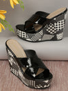 Pelle Albero Black Wedges For Women